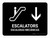 Escalators With Down Arrow Black Bilingual Spanish Landscape - Wall Sign