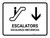 Escalators With Down Arrow White Bilingual Spanish Landscape - Wall Sign