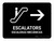 Escalators With Right Arrow Black Bilingual Spanish Landscape - Wall Sign