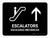 Escalators With Up Arrow Black Bilingual Spanish Landscape - Wall Sign