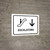 Escalators With Down Arrow White Landscape - Wall Sign