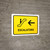 Escalators With Left Arrow Yellow Landscape - Wall Sign