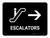 Escalators With Right Arrow Black Landscape - Wall Sign