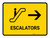 Escalators With Right Arrow Yellow Landscape - Wall Sign