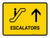 Escalators With Up Arrow Yellow Landscape - Wall Sign