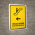 Escalators With Left Arrow Yellow Bilingual Spanish Portrait - Wall Sign