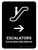 Escalators With Right Arrow Black Bilingual Spanish Portrait - Wall Sign