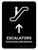 Escalators With Up Arrow Black Bilingual Spanish Portrait - Wall Sign