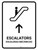Escalators With Up Arrow White Bilingual Spanish Portrait - Wall Sign