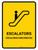Escalators Yellow Bilingual Spanish Portrait - Wall Sign