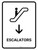 Escalators With Down Arrow White Portrait - Wall Sign