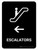 Escalators With Left Arrow Black Portrait - Wall Sign