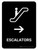 Escalators With Right Arrow Black Portrait - Wall Sign