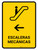 Escalators With Left Arrow Yellow Spanish Portrait - Wall Sign