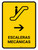 Escalators With Right Arrow Yellow Spanish Portrait - Wall Sign