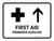 First Aid With Up Arrow White Bilingual Spanish Landscape - Wall Sign