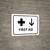 First Aid With Down Arrow White Landscape - Wall Sign