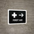First Aid With Right Arrow Black Landscape - Wall Sign