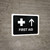 First Aid With Up Arrow Black Landscape - Wall Sign