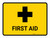 First Aid Yellow Landscape - Wall Sign