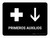 First Aid With Down Arrow Black Spanish Landscape - Wall Sign