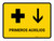 First Aid With Down Arrow Yellow Spanish Landscape - Wall Sign