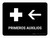 First Aid With Left Arrow Black Spanish Landscape - Wall Sign