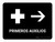First Aid With Right Arrow Black Spanish Landscape - Wall Sign