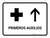 First Aid With Up Arrow White Spanish Landscape - Wall Sign