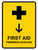 First Aid With Down Arrow Yellow Bilingual Spanish Portrait - Wall Sign