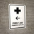 First Aid With Left Arrow White Bilingual Spanish Portrait - Wall Sign