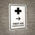 First Aid With Right Arrow White Bilingual Spanish Portrait - Wall Sign