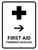 First Aid With Right Arrow White Bilingual Spanish Portrait - Wall Sign