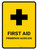 First Aid Yellow Bilingual Spanish Portrait - Wall Sign