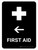 First Aid With Left Arrow Black Portrait - Wall Sign