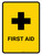 First Aid Yellow Portrait - Wall Sign