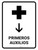 First Aid With Down Arrow White Spanish Portrait - Wall Sign
