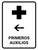 First Aid With Left Arrow White Spanish Portrait - Wall Sign