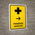 First Aid With Right Arrow Yellow Spanish Portrait - Wall Sign