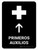First Aid With Up Arrow Black Spanish Portrait - Wall Sign