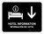 Hotel Information With Down Arrow Black Bilingual Spanish Landscape - Wall Sign