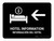 Hotel Information With Left Arrow Black Bilingual Spanish Landscape - Wall Sign