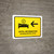 Hotel Information With Left Arrow Yellow Bilingual Spanish Landscape - Wall Sign