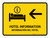 Hotel Information With Left Arrow Yellow Bilingual Spanish Landscape - Wall Sign