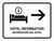 Hotel Information With Right Arrow White Bilingual Spanish Landscape - Wall Sign