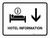 Hotel Information With Down Arrow White Landscape - Wall Sign