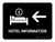 Hotel Information With Left Arrow Black Landscape - Wall Sign