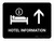 Hotel Information With Up Arrow Black Landscape - Wall Sign