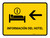 Hotel Information With Left Arrow Yellow Spanish Landscape - Wall Sign
