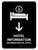 Hotel Information With Down Arrow Black Bilingual Spanish Portrait - Wall Sign